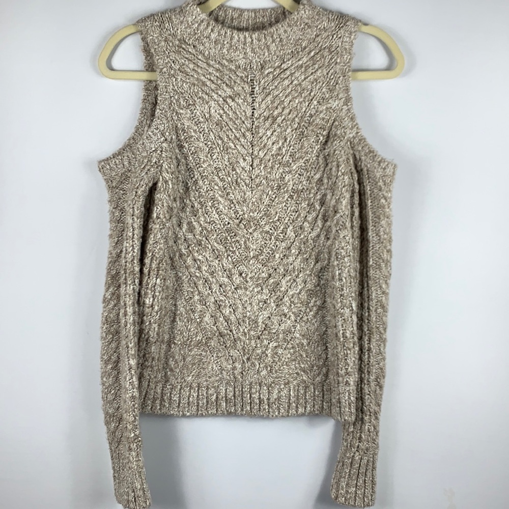 Express Cold Shoulder Cable Knit Sweater